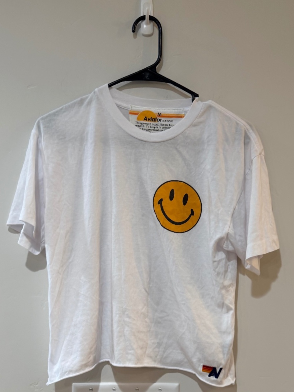 Aviator Nation Smiley Face T Shirt T-shirt top Women's Size M